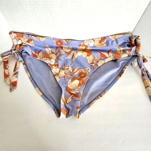 Blue Periwinkle Floral Time & Tru Swim Bottom w/ Side Ties, Size 2X (20-…